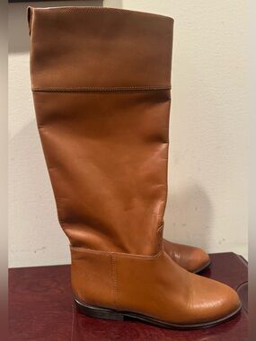 Women’s Calico Camel Brown Tall Leather Riding Boots - Size 6M